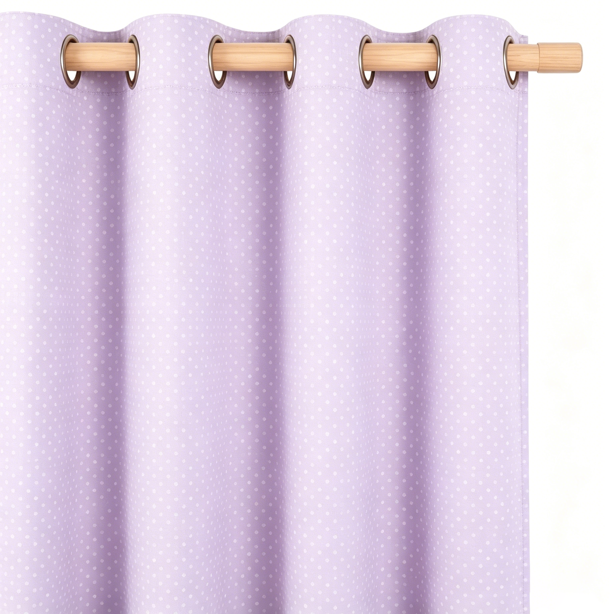 Soft Lavender Micro-Dot Grommet Curtain Panel
