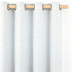 Soft Blue Micro-Check Grommet Curtain Panel