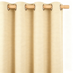 Muted Ivory Horizontal Pinstripe Grommet Curtain Panel