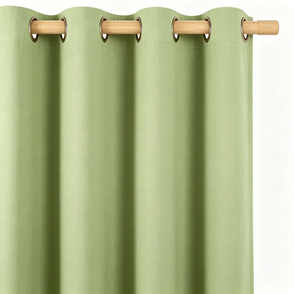Muted Sage Solid Woven Grommet Curtain Panel