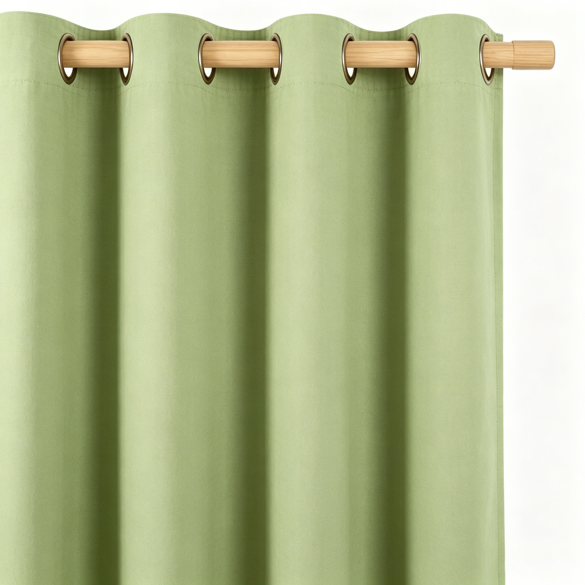 Muted Sage Solid Woven Grommet Curtain Panel