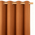 Warm Terracotta Solid Woven Grommet Curtain Panel
