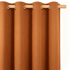 Warm Terracotta Solid Woven Grommet Curtain Panel