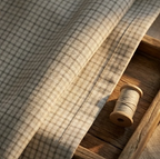 Muted Grey Micro-Check Grommet Curtain Panel
