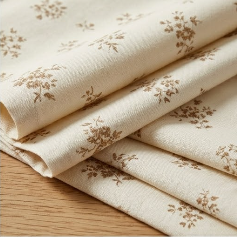 Warm Taupe Vintage Floral Grommet Curtain Panel