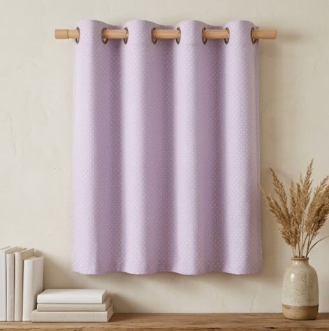 Soft Lavender Micro-Dot Grommet Curtain Panel