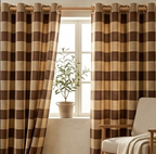 Heritage Warm Taupe Buffalo Check Grommet Curtain Panel