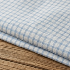 Soft Blue Micro-Check Grommet Curtain Panel