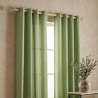 Muted Sage Solid Woven Grommet Curtain Panel