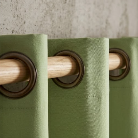 Muted Sage Solid Woven Grommet Curtain Panel