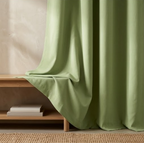 Muted Sage Solid Woven Grommet Curtain Panel