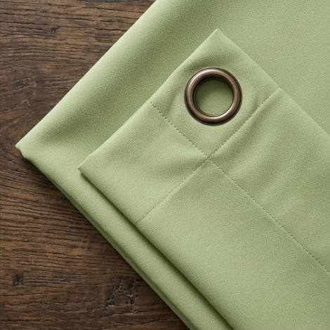 Muted Sage Solid Woven Grommet Curtain Panel