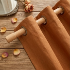 Warm Terracotta Solid Woven Grommet Curtain Panel