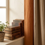 Warm Terracotta Solid Woven Grommet Curtain Panel
